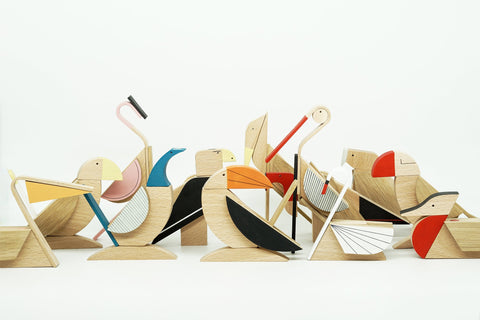 wooden magnetic african animals