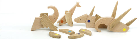African animals wooden magnetic toys