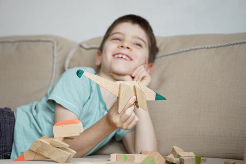 handmade wooden magnetic designer dinosaurs