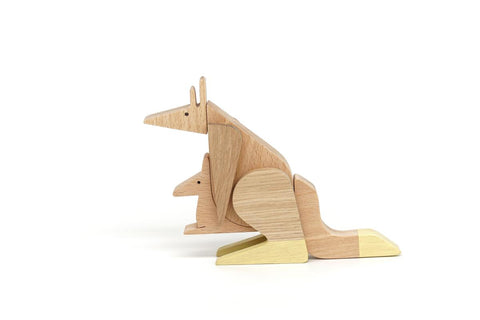 handmade wooden magnetic kangaroo designer gift