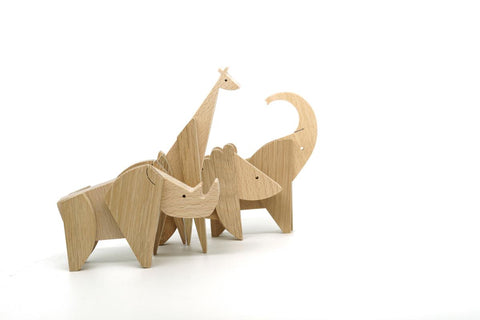 African animals wooden magnetic collection
