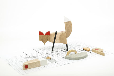 Nordic fox wooden magnetic designer toy