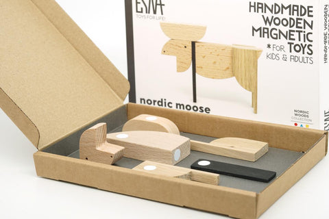 handmade designer wooden moose gift