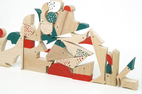 Christmas wooden abstract balance game