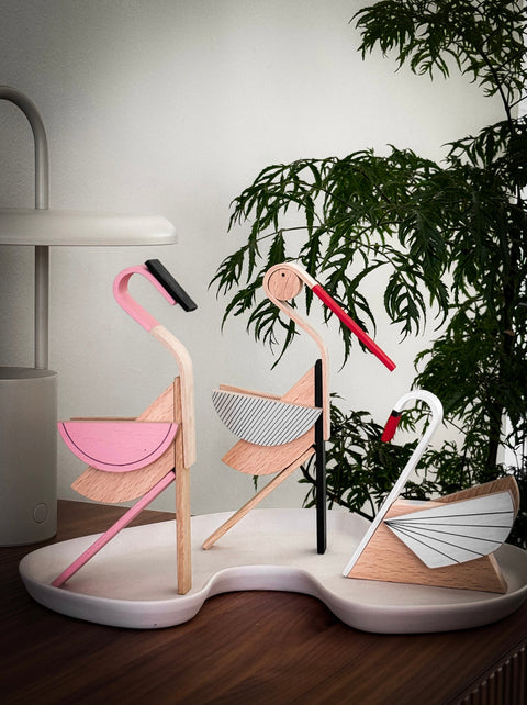 handmade wooden flamingo gift