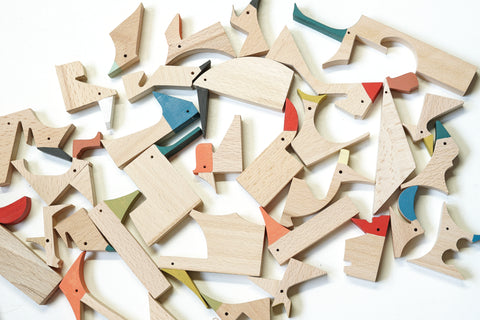 wooden birds open-ended play toys