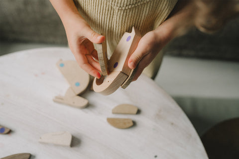 handmade wooden magnetic elephant toy