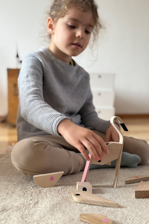 wooden magnetic flamingo gift toy