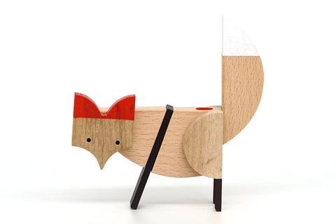 nordic fox wooden designer magnetic toy gift