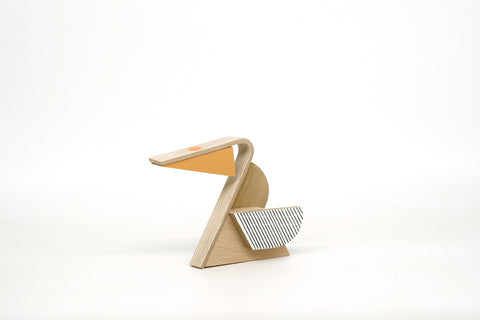 handmade wooden pelican gift toy