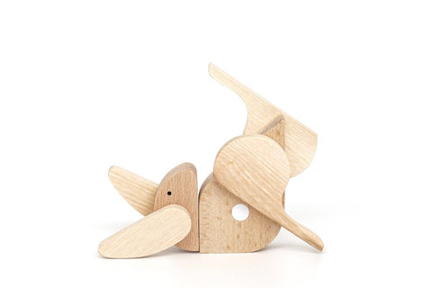 handmade wooden rabbit toy gift puzzle