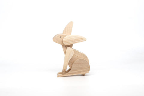 handmade wooden rabbit toy gift puzzle