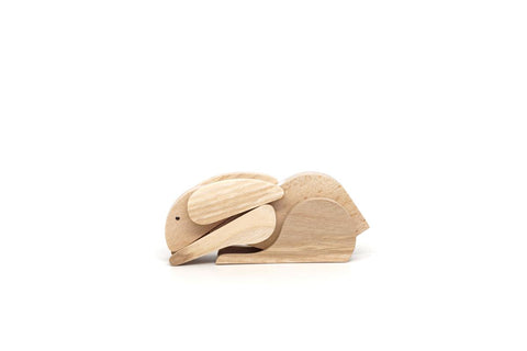 handmade wooden rabbit toy gift puzzle