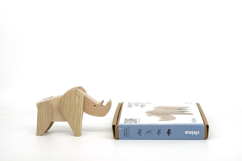Rhino handmade wooden magnetic puzzle toy