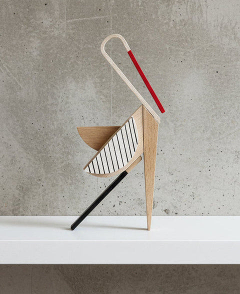 wooden stork design figurine