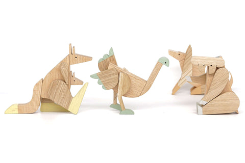 Australian animals wooden magnetic toys collection