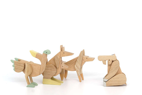 Australian animals wooden magnetic toys collection