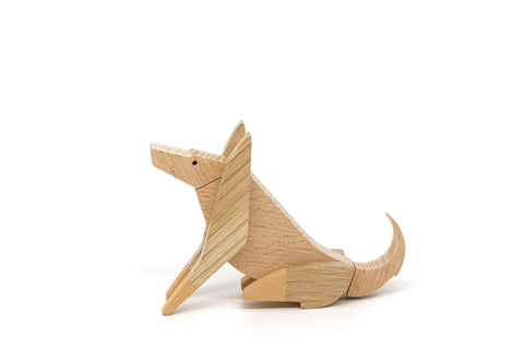 Dingo sitting wooden magnetic Australian animal puzzle