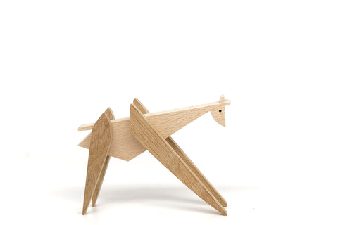Design giraffe handmade wooden magnetic puzzle toy