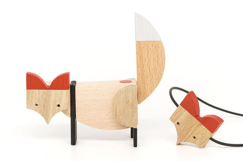 Nordic fox and pendant wooden magnetic toy design
