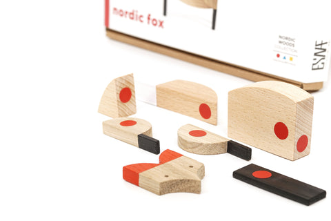 Nordic fox wooden magnetic parts Bauhaus design