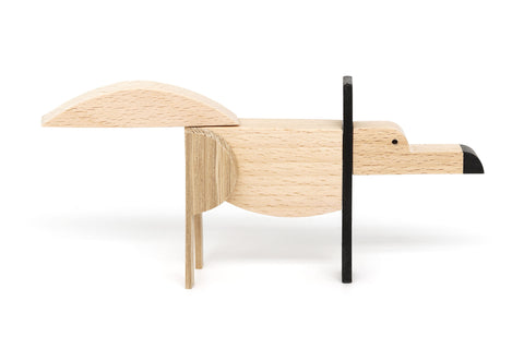 Nordic wolf wooden magnetic toy design