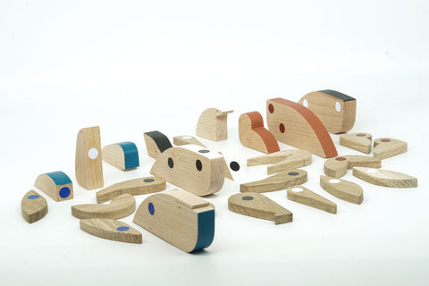 wooden magnetic polar animals puzzle