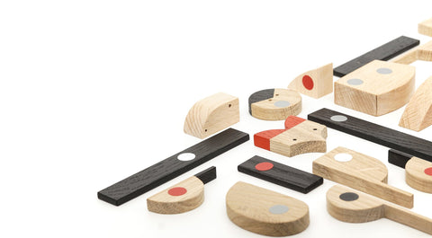 Nordic woods wooden magnetic toy design Bauhaus