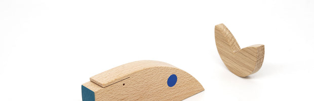 wooden magnetic sperm whale toy