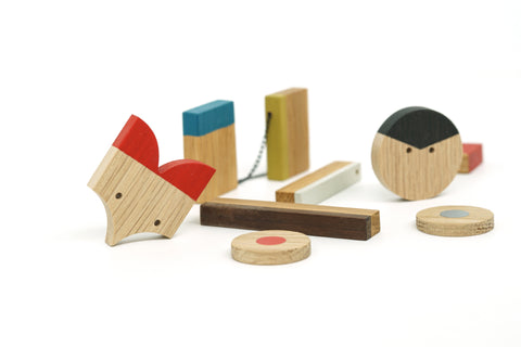 Handmade wooden animal magnet souvenir