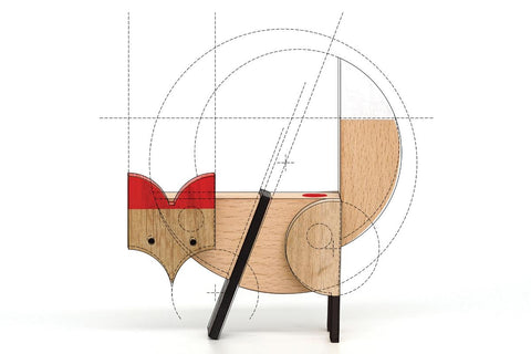 nordic fox wooden designer magnetic toy gift