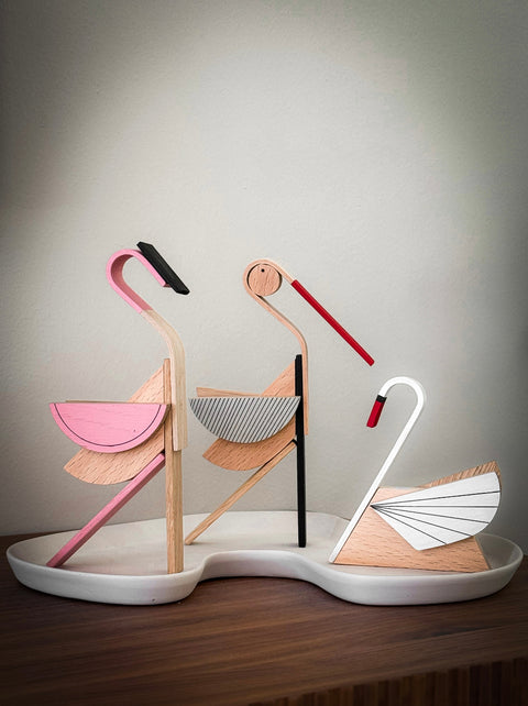 handmade wooden flamingo gift