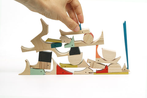 handmade wooden fish open-ended play toys