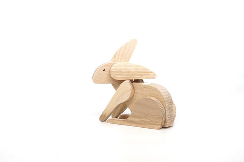 handmade wooden rabbit toy gift puzzle