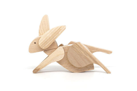 handmade wooden rabbit toy gift puzzle