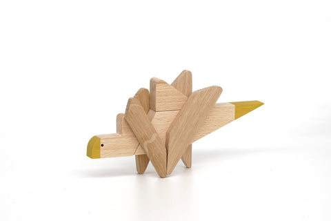 Stegosaurus designer handmade wooden magnetic toy gift