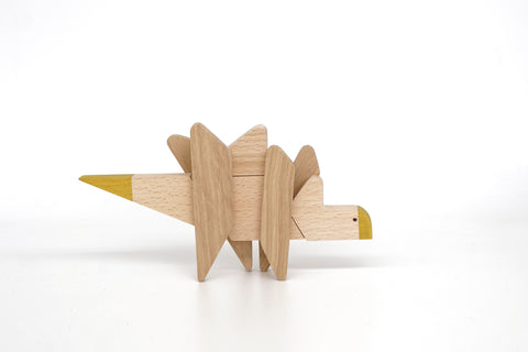 Stegosaurus designer handmade wooden magnetic toy gift