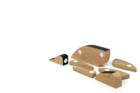 wooden magnetic penguin puzzle