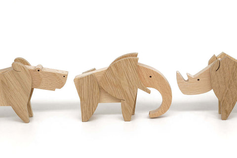 wooden magnetic African animals kit