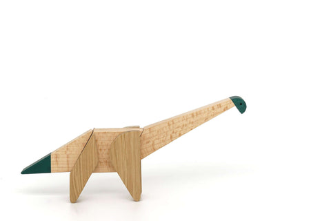 brachiosaurus dinosaur wooden magnetic toy puzzle