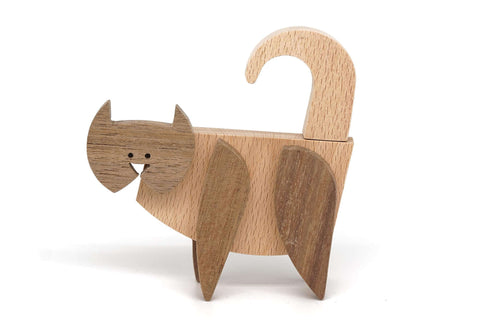 Cat wooden magnetic toy puzzle