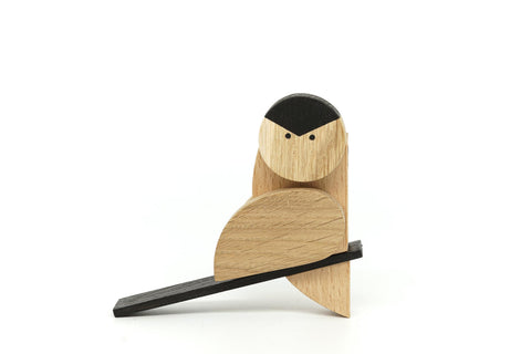 Nordic owl wooden magnetic toy Bauhaus design
