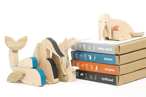 wooden magnetic polar animals collection